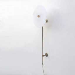 Plug-In Alabaster Wall Sconce, Brass Sconce Light, Light, Ul Listed No.0156 - thumbnail 2
