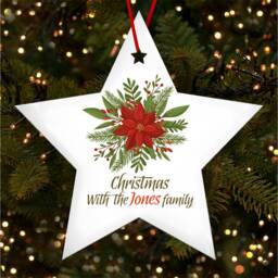 Floral Berries Family Personalised Christmas Tree Ornament Decoration