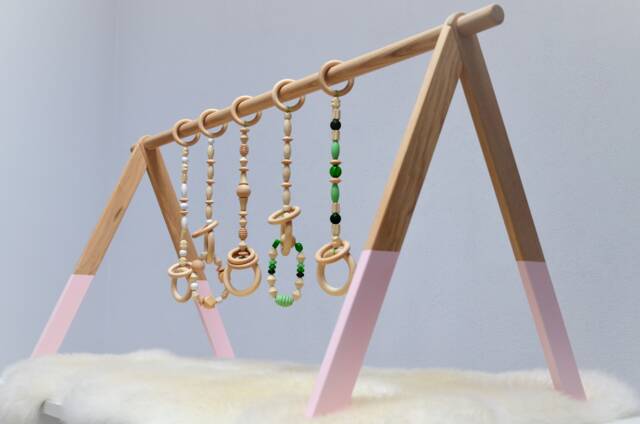 Twin Baby Gym, Sturdy Activity Arch, Gym Frame Only, Solid Wood Montessori Toy, Easy Foldable, Fast Shipping - image 1