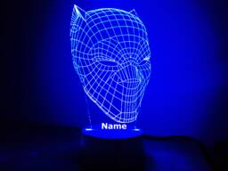 Personalised Superhero Night Light - Kids Bedroom Boys Gift Led Birthday Christmas Black Panther - thumbnail 1