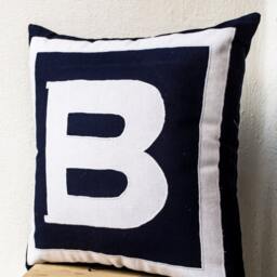 Monogram Pillow Cover, Cotton Anniversary Gift For Him, Nursery Boy Pillows, Monogrammed Pillow, Baby Shower, Birthday Housewarming - thumbnail 3