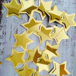 Holiday Decor, Gold Star Garland, Silver New Years Eve, Modern Christmas, Home Table Decor - thumbnail 3