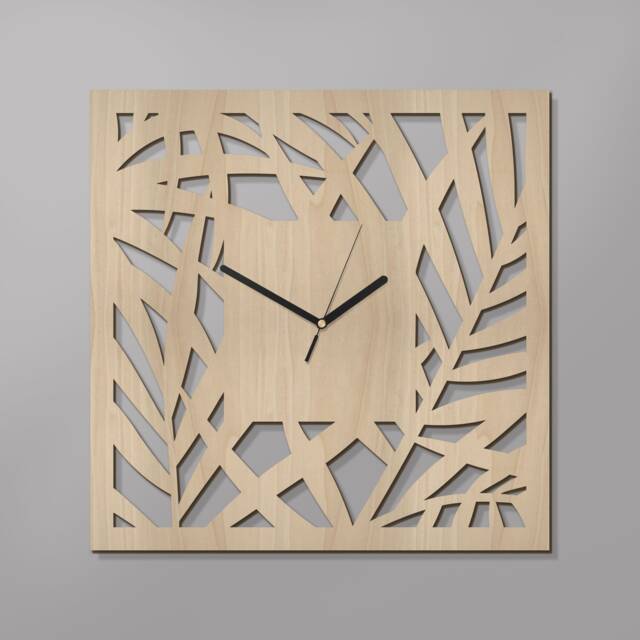 Birch Plywood Wall Clock Palermo Silent Decor - 15 1/2 Inch - image 1