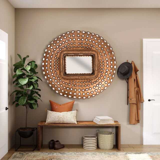 Peacock Feather Style Big Size Wooden Wall Mirror Frame For Exclusive D??cor - image 1
