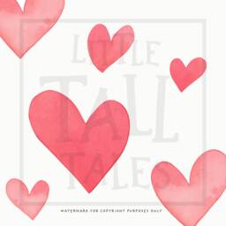 Fabric Wall Decal, Watercolour Hearts, Nursery Decor, Girls Room, Kids Stickers - thumbnail 3