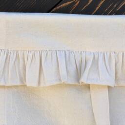Farmhouse Ruffled Curtain Country Kitchen Tie Up Valance Rustic Natural Beige Cotton Window French Shabby Living Room Ruffle Blind - thumbnail 4