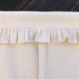 Farmhouse Ruffled Curtain Country Kitchen Tie Up Valance Rustic Natural Beige Cotton Window French Shabby Living Room Ruffle Blind - thumbnail 2