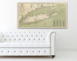Vintage Long Island Map Print New York Art On Matte Paper Or Canvas - thumbnail 1