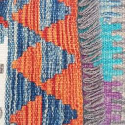 Kilim Rug, Handmade Artisan Afghan Turkish Aztec Natural Wool Boho Rug 142x89 cm - thumbnail 3