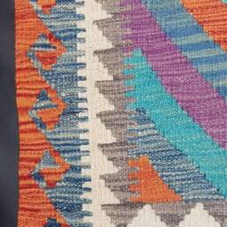 Kilim Rug, Handmade Artisan Afghan Turkish Aztec Natural Wool Boho Rug 142x89 cm - thumbnail 4