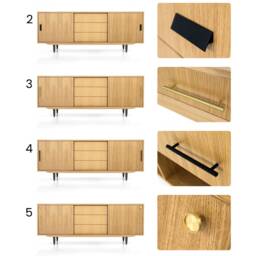 Mid-Century Sideboard, Dresser, Commode, Credenza Made Of Oak Vaneer - Livlo D-S05 - thumbnail 3