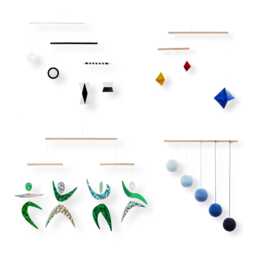 Montessori Mobile Set Of 4 - Munari, Gobbi, Octahedron & Dancers For Newborn Visual Development Nursery Decor