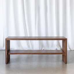 Handcrafted Solid Wood Bench - Mid-Century Shoe Storage Bench, Modern Entryway Walnut Rack, Minimalist Oak UK Made - thumbnail 2