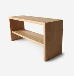 Handcrafted Solid Wood Bench - Mid-Century Shoe Storage Bench, Modern Entryway Walnut Rack, Minimalist Oak UK Made