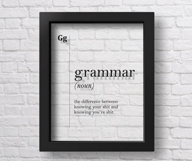 Transparent Grammar Funny Definition Print Language Teacher Gift Dorm Decor Coworker Friend Dictionary Scandinavian Wall Art Typography - image 1