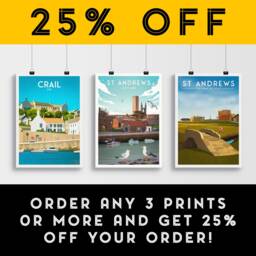 st Andrews Harbour Print - Rule's Church East Neuk Of Fife Cathedral Fishing Village Scotland Illustration Art - thumbnail 2