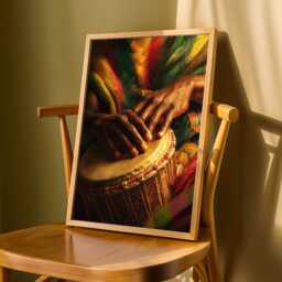 Ghana Djembe Drum Art Print Afrocentric Cultural Wall Decor - Poster Only - thumbnail 3