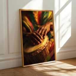 Ghana Djembe Drum Art Print Afrocentric Cultural Wall Decor - Poster Only - thumbnail 1