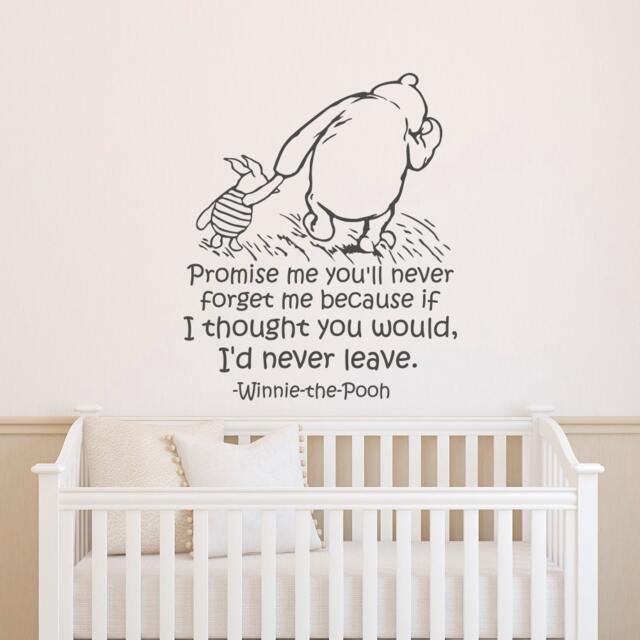 Winnie The Pooh Quote Wall Decal Never Forget Me - Nursery Vinyl Sticker Art Q013 - image 1