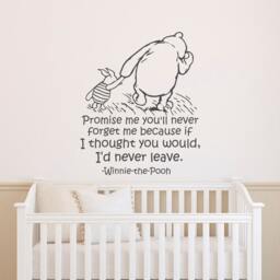 Winnie The Pooh Quote Wall Decal Never Forget Me - Nursery Vinyl Sticker Art Q013 - thumbnail 1