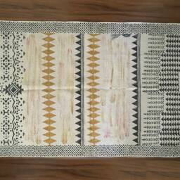 Hand Block Printed Cotton Rug Indian Traditional Woven Area Rug - 3x5 Ft - thumbnail 3