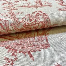 1004. Red Toile De Jouy 100% Cotton Linen Look Cushion Cover. Various Sizes - thumbnail 2