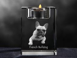 French Bulldog, Crystal Candlestick With Dog, Souvenir, Decoration, Limited Edition, Collection - thumbnail 1