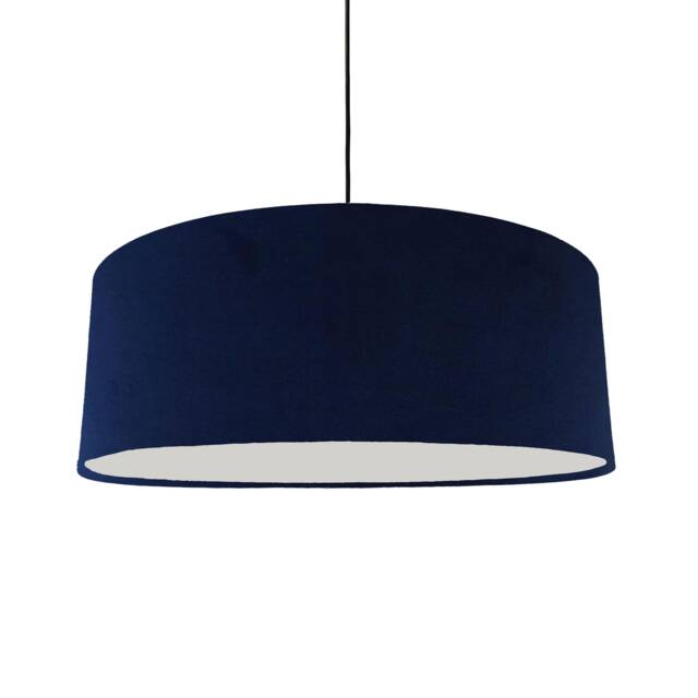 Extra Large Navy Blue Velvet Lampshade With Diffuser - image 1