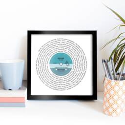 Custom Vinyl Lyrics Framed Print - Wedding Anniversary Gift For Her Him First Dance Personalised Music - thumbnail 1