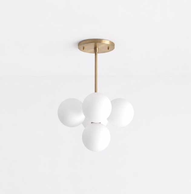 Mid Century Cloud Ceiling Light White Glass Globe Shade No.0054 - image 1