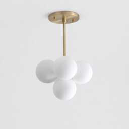 Mid Century Cloud Ceiling Light White Glass Globe Shade No.0054 - thumbnail 2