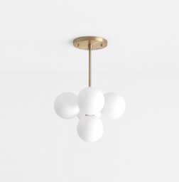Mid Century Cloud Ceiling Light White Glass Globe Shade No.0054