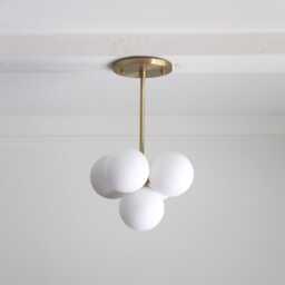 Mid Century Cloud Ceiling Light White Glass Globe Shade No.0054 - thumbnail 3