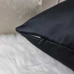 Pampas Noir/Black Cushion Cover High Quality Textured Cotton Satin Finish Luxury Modern Sofa Bed Pillow Cover Plain Accent Cushion - thumbnail 4
