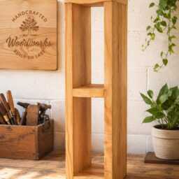 Rustic Slimline Compact End Table - Lamp Stand Hallway Furniture Farmhouse Style - thumbnail 2