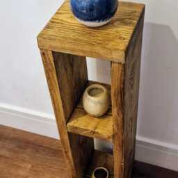 Rustic Slimline Compact End Table - Lamp Stand Hallway Furniture Farmhouse Style - thumbnail 3