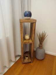Rustic Slimline Compact End Table - Lamp Stand Hallway Furniture Farmhouse Style - thumbnail 1