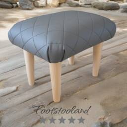 Grey Diamond Faux Leather Footstool Small Upholstered Ottoman, S