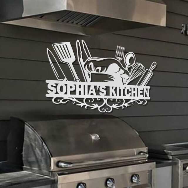 Custom Kitchen Metal Wall Art, Personalized Signs, Decor, Sign, Housewarming Gift, Kitchen Decoration - image 1