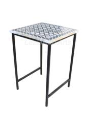 Handmade Mother Of Pearl Inlay Center Table Black Iron Legs - thumbnail 1