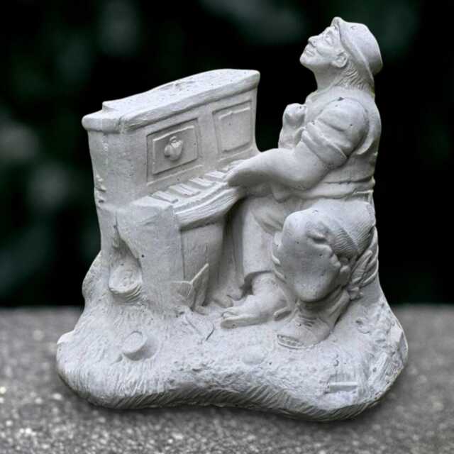 Concrete Street Pianist With Animals Statue Musician Garden Sculpture Piano Player Ornament Outdoor Music Decor Cement - image 1