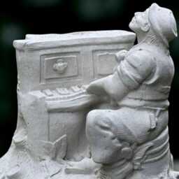 Concrete Street Pianist With Animals Statue Musician Garden Sculpture Piano Player Ornament Outdoor Music Decor Cement - thumbnail 2