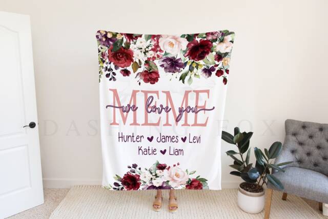 Christmas Gift For Mom, Grandma & Mom Present, We Love You Blanket, From Kids Wife, Grandparent - image 1