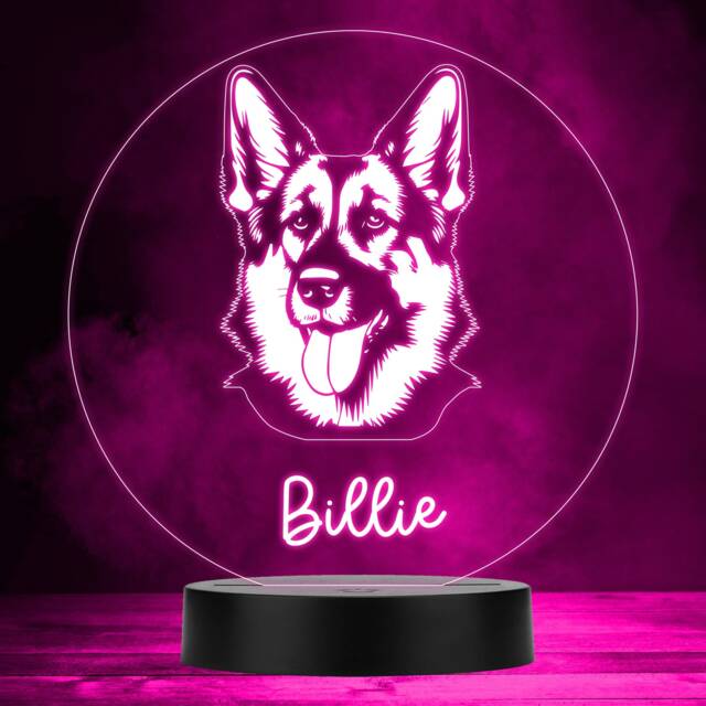 German Shepherd Dog Pet Multicolour Personalised Gift Led Lamp Night Light - Bedroom - image 1