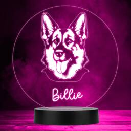German Shepherd Dog Pet Multicolour Personalised Gift Led Lamp Night Light - Bedroom - thumbnail 1