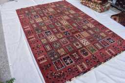 Handmade Afghan Wool Rug Geometric Patchwork Tribal Carpet - 10.6 X 6.10 Ft - thumbnail 1