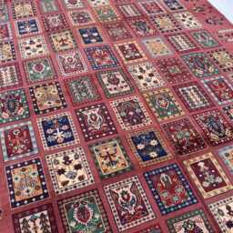 Handmade Afghan Wool Rug Geometric Patchwork Tribal Carpet - 10.6 X 6.10 Ft - thumbnail 3