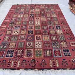 Handmade Afghan Wool Rug Geometric Patchwork Tribal Carpet - 10.6 X 6.10 Ft - thumbnail 2
