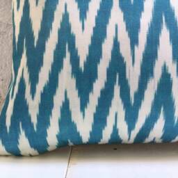 Silk Ikat Pillow Cover, Handwoven Style Cushion - 16x16 - thumbnail 3