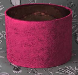 Handmade Magenta Crushed Velvet Lampshade Gold Mirror Lining - thumbnail 1